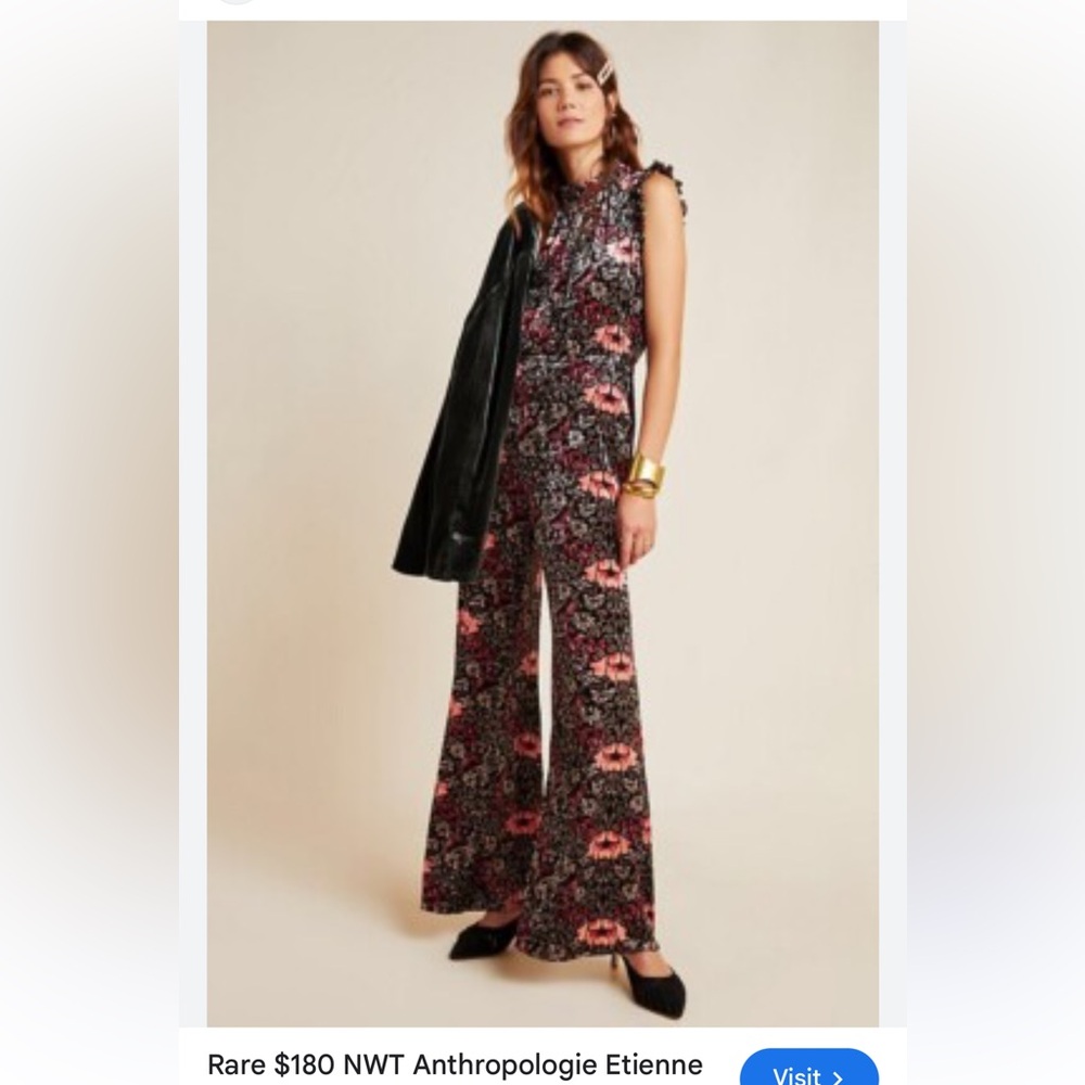 ALI & JAY Black‎ and Pink Floral Wide Leg Jumpsuit